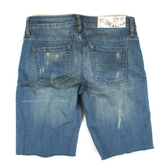 Blank NYC Jean Shorts Festival Y2K Frayed Hem Distressed Denim Women’s Size 25 - Picture 1 of 12